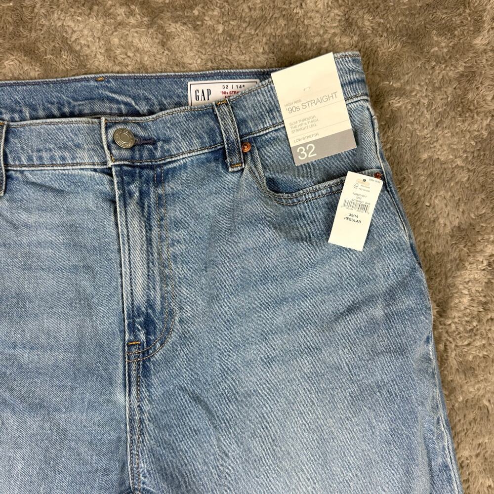 NWT Gap High Rise ’90s Slim Straight Jeans 32 14 - Picture 8 of 13